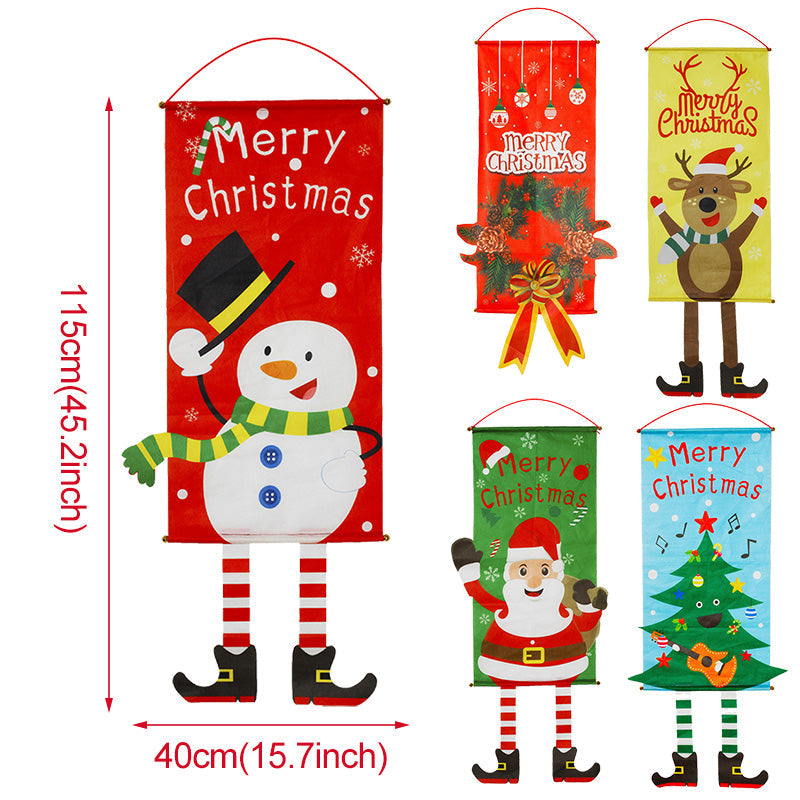 Merry Christmas Porch Door Banner Hanging Ornament 