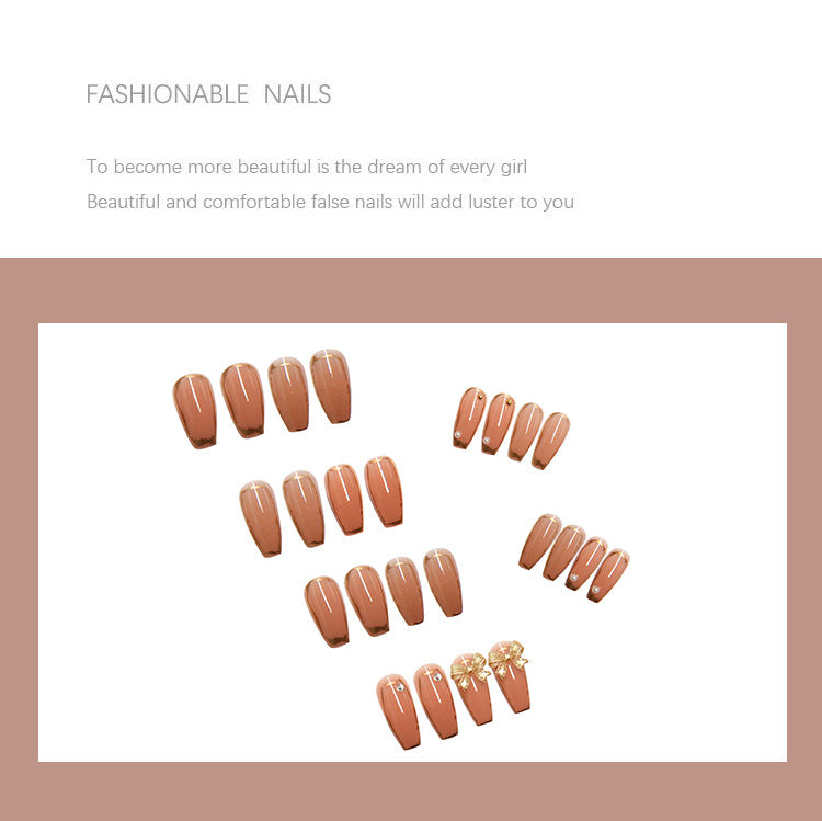 Nude Butterfly Medium Length Nail