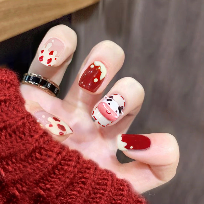 Christmas Red Calf Nail