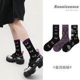 Renaissance Fashionable Socks--Star and Moon Butterfly