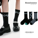 Renaissance Fashionable Socks--Dark Silver Yarn