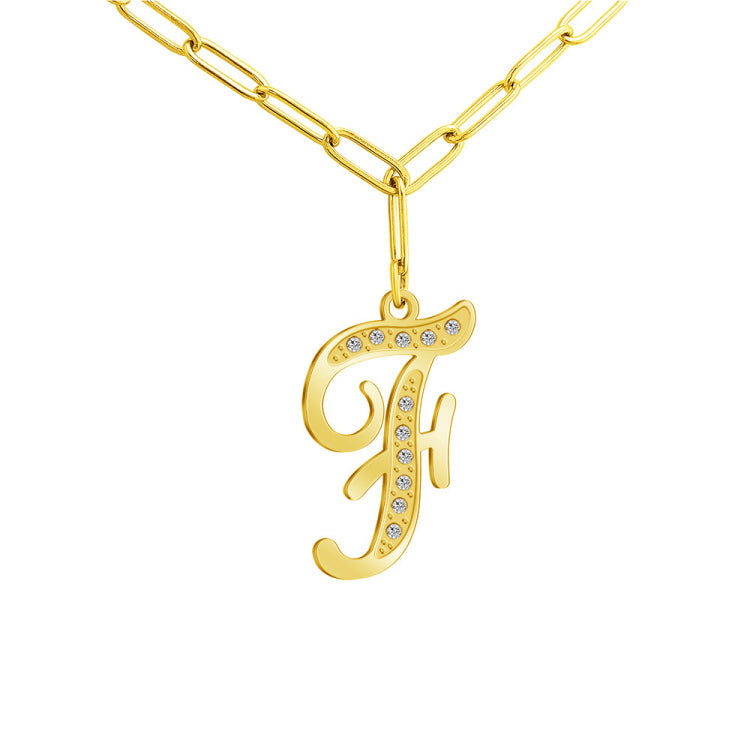 MLYJ 26 Letters Diamond Pendant