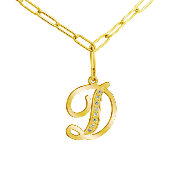 MLYJ 26 Letters Diamond Pendant