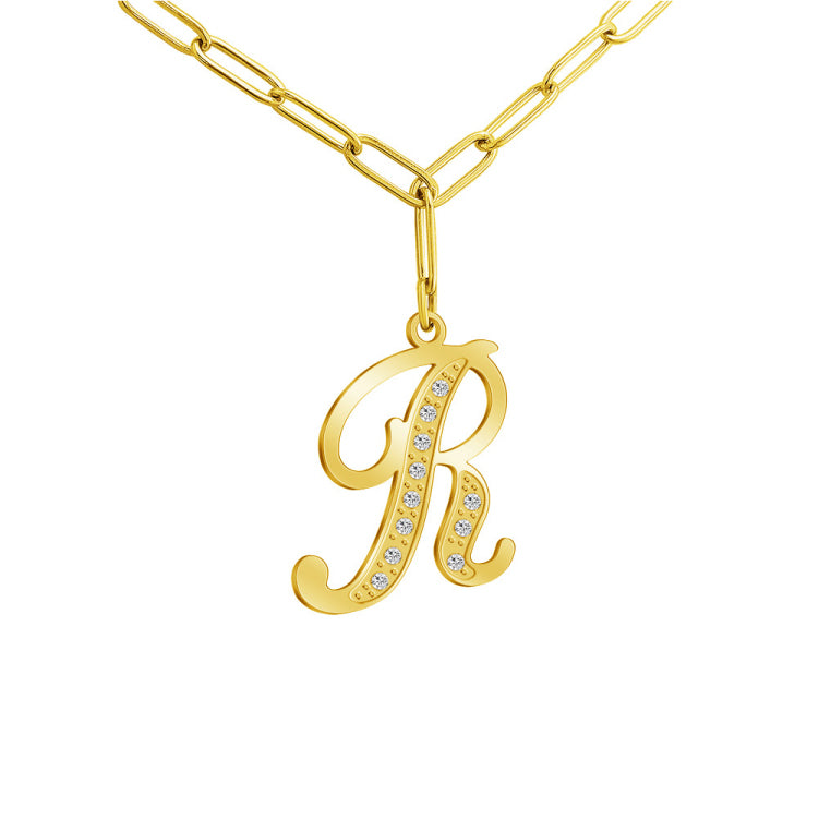 MLYJ 26 Letters Diamond Pendant