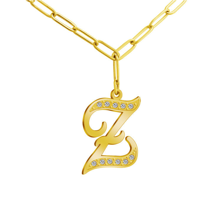 MLYJ 26 Letters Diamond Pendant