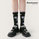 Renaissance Fashionable Socks--Star and Moon Butterfly