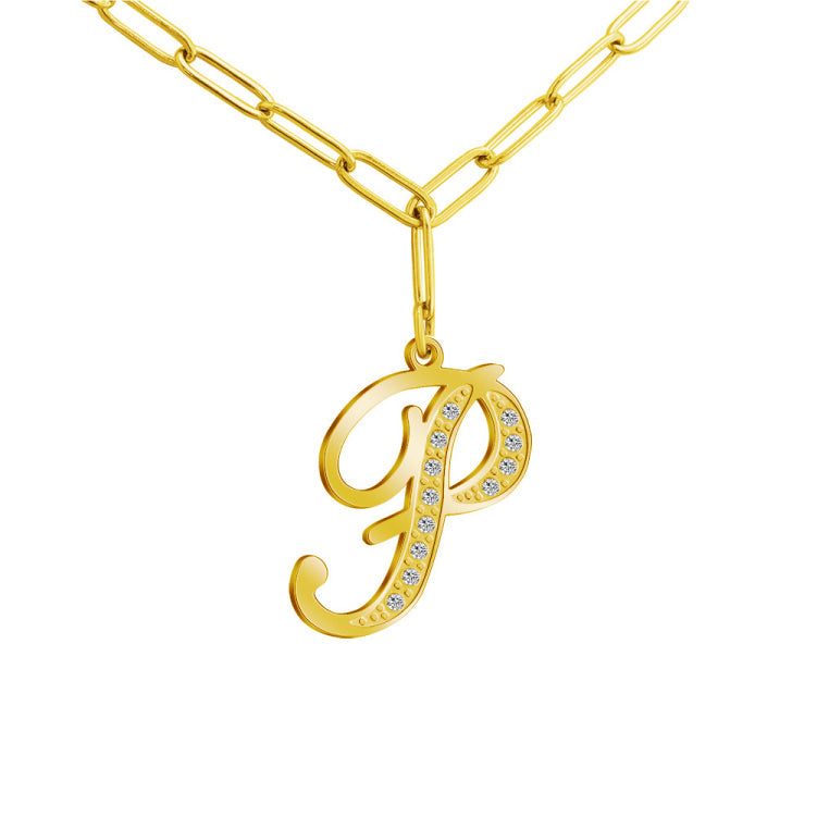 MLYJ 26 Letters Diamond Pendant