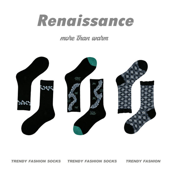 Renaissance Fashionable Socks--Dark Silver Yarn