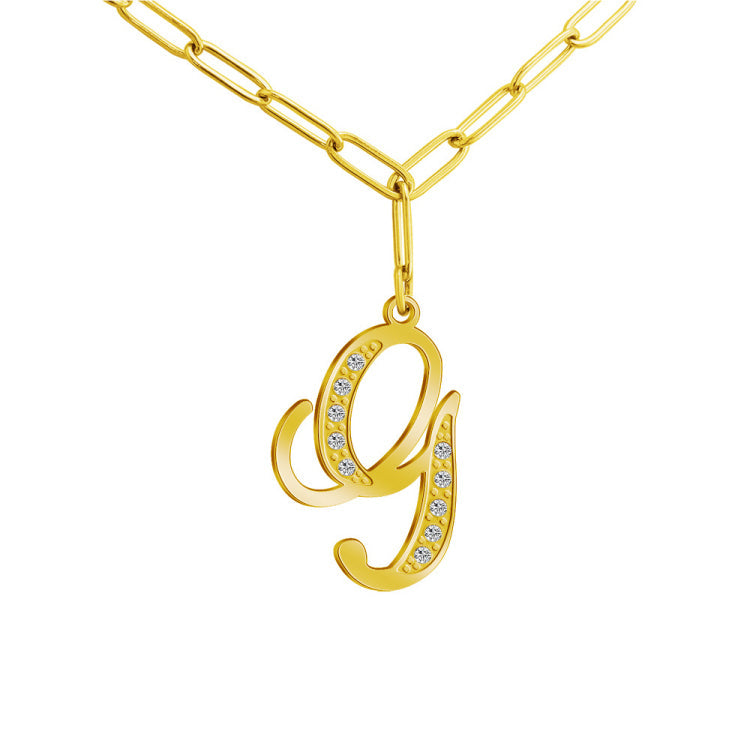 MLYJ 26 Letters Diamond Pendant