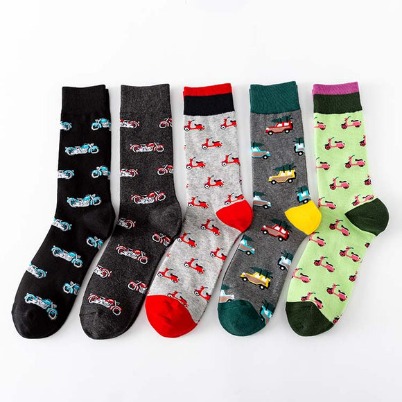 Plus-size motorcycle design style fashion men's socks