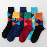 New Arrival British Style Full Colour Fashion Lattice Pattern Series Socks