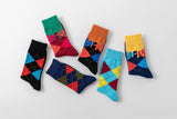 New Arrival British Style Full Colour Fashion Lattice Pattern Series Socks