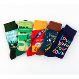 Autumn Winter New Long Tube Happy Socks Colorful Personality Abstract Painted Socks