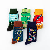 Autumn Winter New Long Tube Happy Socks Colorful Personality Abstract Painted Socks