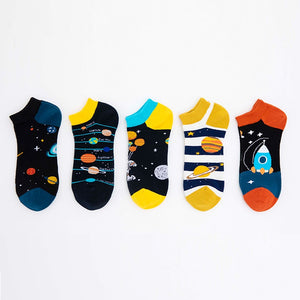 New Creative Colorful Astronaut Series Boat Socks Leisure Sockssocks Head with Double Thickening