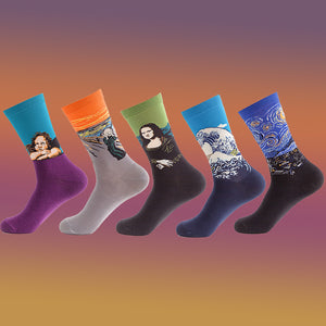 Novel Oil Painting Unisex Socks