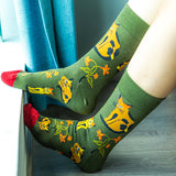 Dark Flower Animal Socks