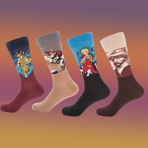 Oil Painting Portrait Series Socks