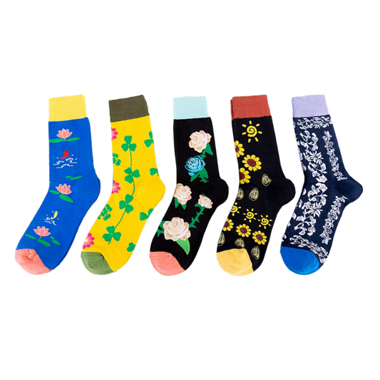 Colored Flowers Socks