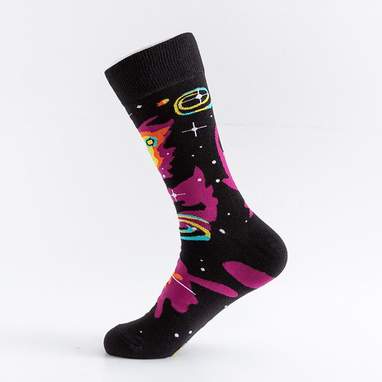 Star pattern individual character tide male socks