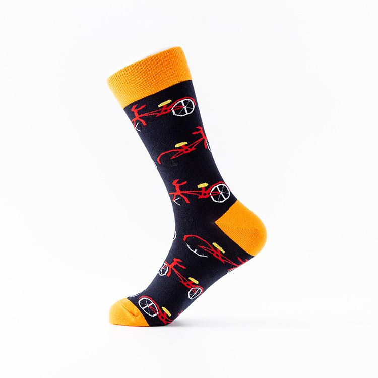 Plus-size bicycle pattern casual fashion men's socks