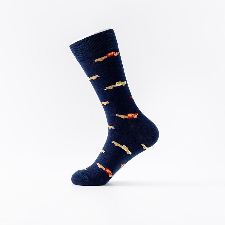 Plus-size bicycle pattern casual fashion men's socks