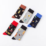 Alcohol & Tobacco & Personality Slogan Socks 5-Pack