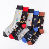 Alcohol & Tobacco & Personality Slogan Socks 5-Pack