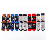 Alcohol & Tobacco & Personality Slogan Socks 5-Pack