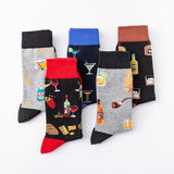 Alcohol & Tobacco & Personality Slogan Socks 5-Pack