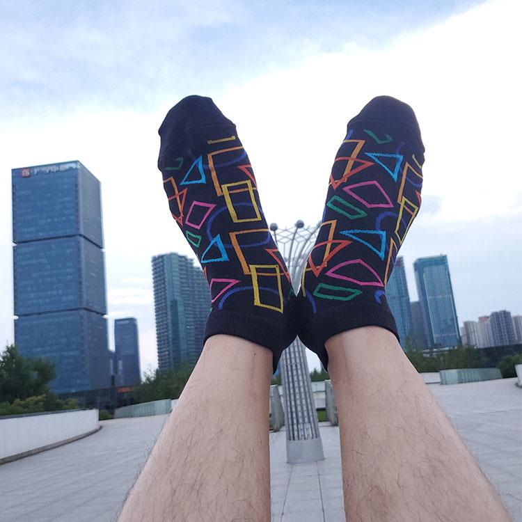 Geometric Puzzle Ship Socks