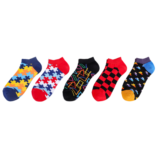 Geometric Puzzle Ship Socks