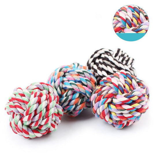 COLORFUL COTTON ROPE WOVEN PET BALL