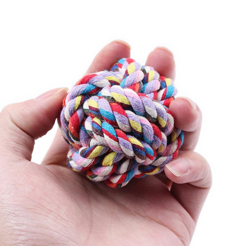 COLORFUL COTTON ROPE WOVEN PET BALL