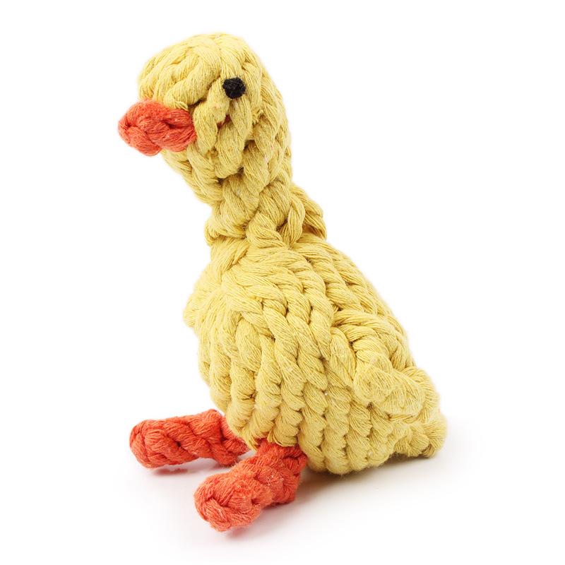 WOVEN YELLOW DUCK DOG TOY