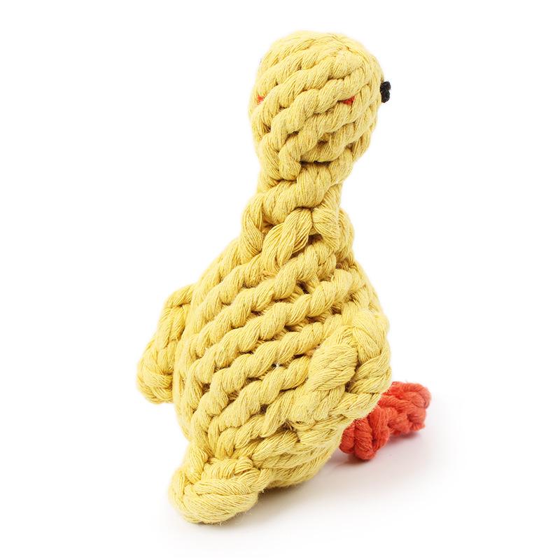 WOVEN YELLOW DUCK DOG TOY