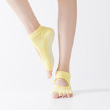 HJ Non-Slip Open Toe Backless Dispensing Yoga Socks