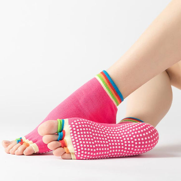 HJ Non-Slip Open Toe Dispensing Yoga Socks