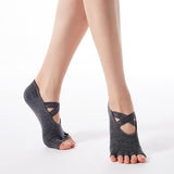 HJ Non-Slip Open Toe Cross tie Dispensing Yoga Socks