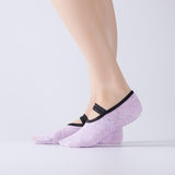 HJ Non-Slip Ballet Round Head Backless Bandage Yoga Socks