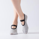 HJ Non-Slip Ballet Round Head Backless Bandage Yoga Socks