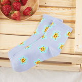 Sweet sunflower smiley face matching color tube stockings