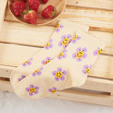 Sweet sunflower smiley face matching color tube stockings