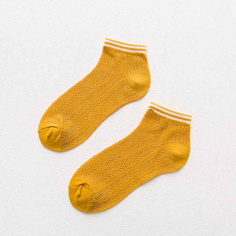 Shallow hollow out ultra-thin breathable mesh boat socks