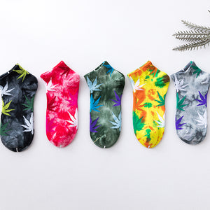 JSD Tie-Dye Maple leaf #2 Unisex Short Socks