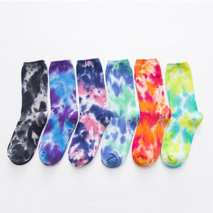 JSD Tie-Dye Loose Cotton Unisex Socks