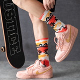 JSD Tie-Dye Geometric Jacquard Unisex Socks