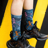 JSD Tie-Dye Swinging Skeleton Unisex Socks