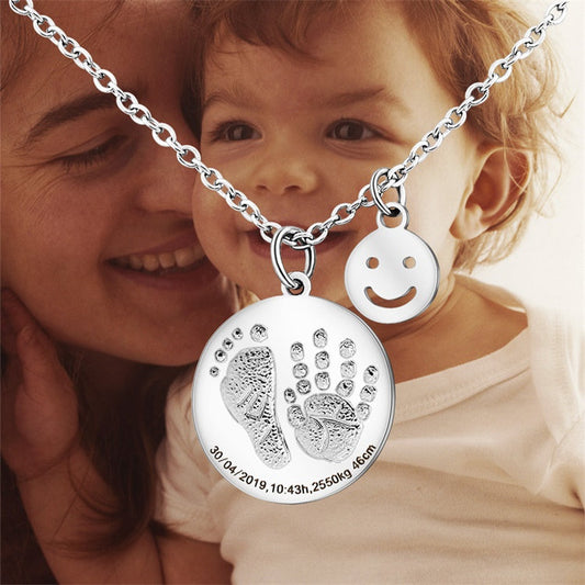 MLYJ Birth Hand-foot Imprint Necklace