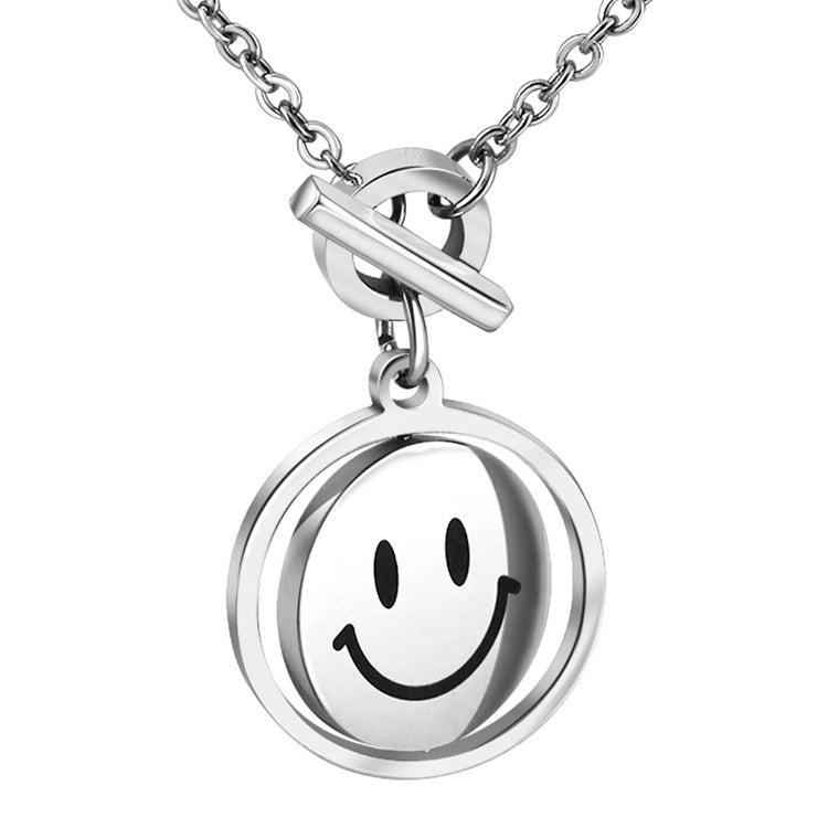 MLYJ 360° Rotating Smiley Necklace